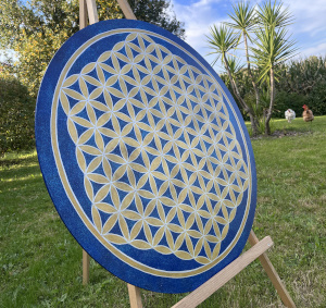 Fleur de Vie bleue et or